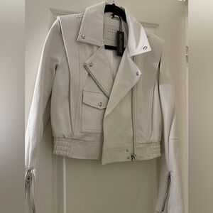 Blank NYC Off-White faux Leather Jacket